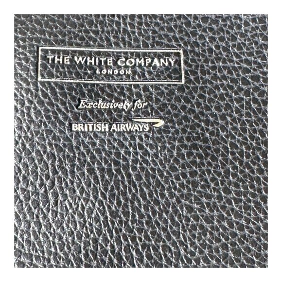 The White Company British Airways Black Textured Leather Zip Empty Pouch Set 2 - Picture 2 of 6